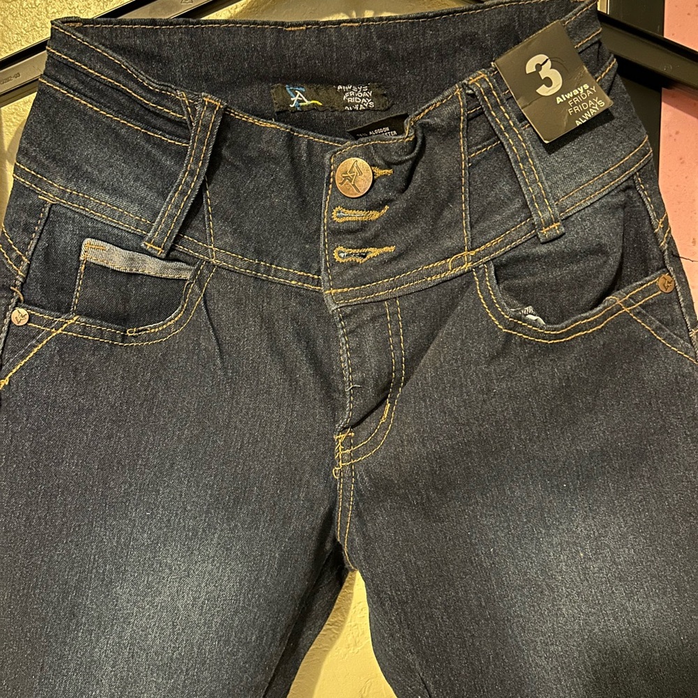 Blue High Rise Stretch Denim Jeans - Picture 2 of 4